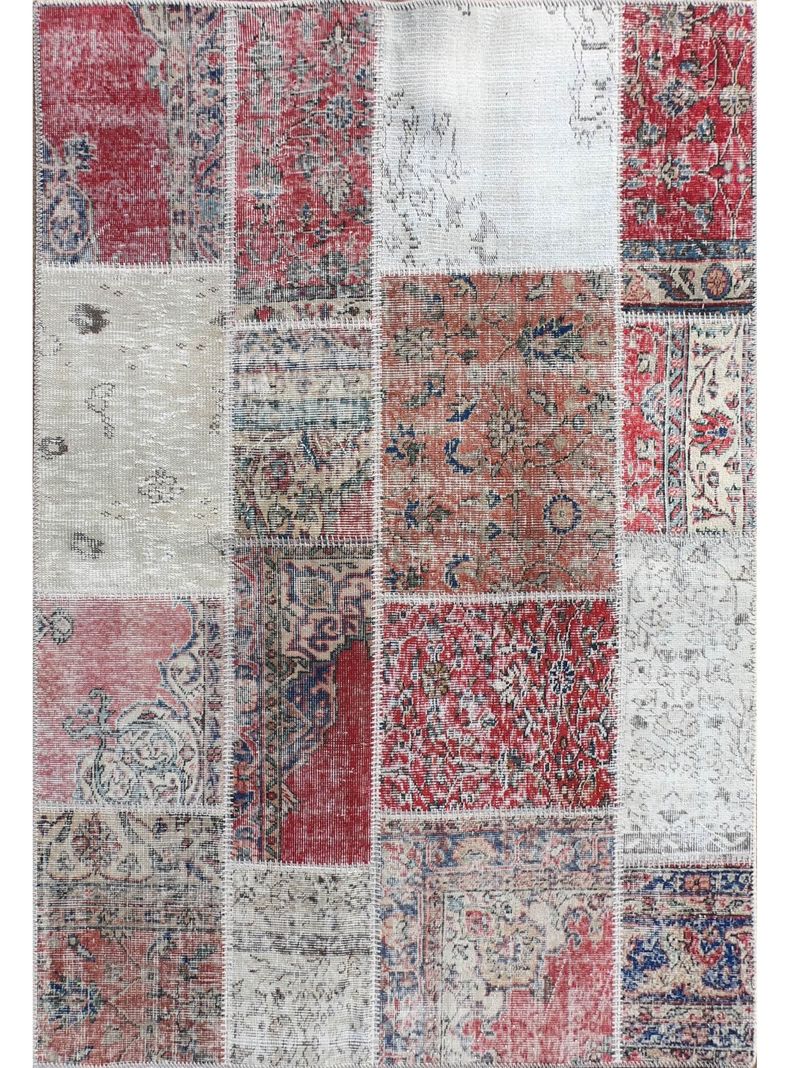 Alfombra Persa de Lana, Patchwork Vintage de 2.00 x 1.50 mts, AA054-0