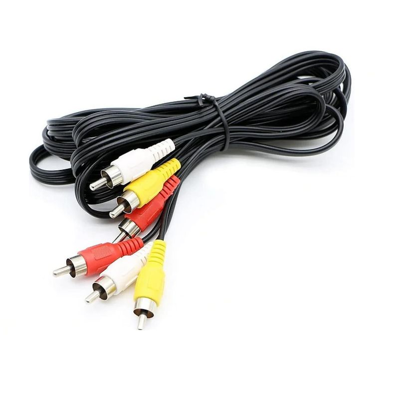 Cable Estereo 3 RCA A 3 RCA 180cm Negro