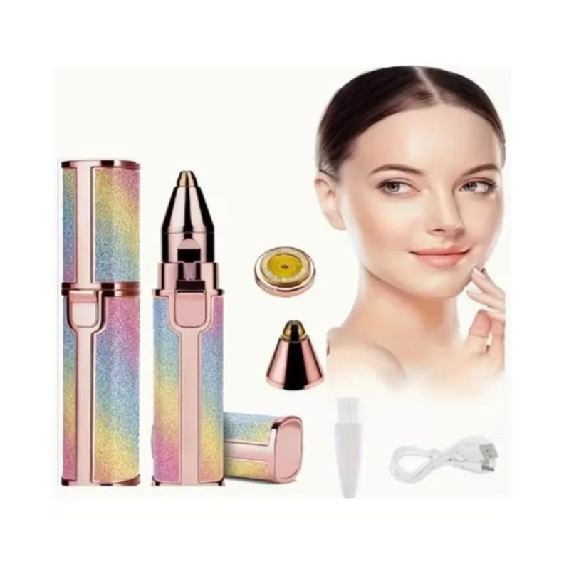 Depiladora Facial 2En1 Femenino Portatil Recargable Luz LED-1