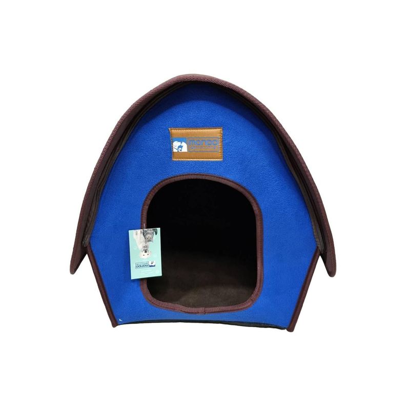 Casa Cama Pequeña Comoda Plegable Para Perros Y Gatos Azul-0