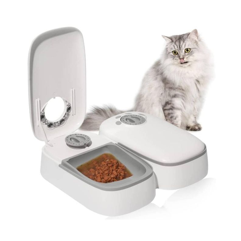 Plato De Comida Automatico Temporizador Para Perros Gatos Mascotas-1
