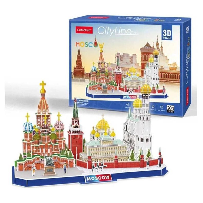 Juguete Puzzle 3D City Line Moscow 204 Piezas 40x24x21cm-0