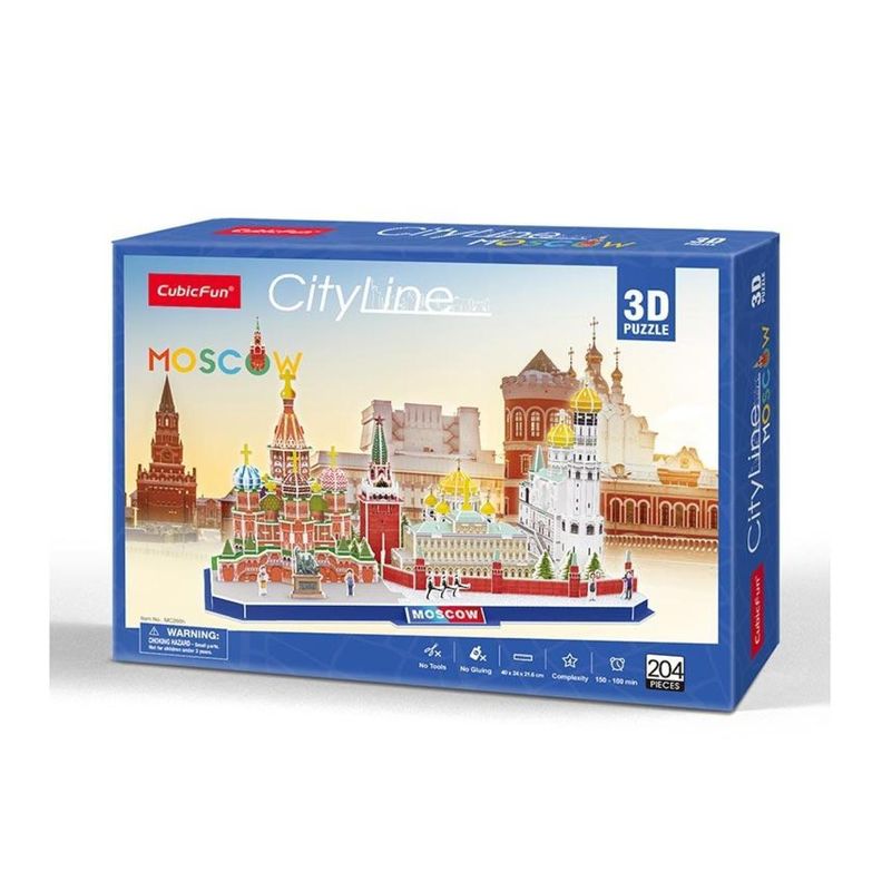 Juguete Puzzle 3D City Line Moscow 204 Piezas 40x24x21cm-1