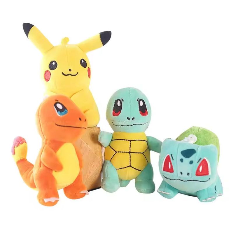 Juguete Pack 6 Peluches Llaveros Pokemon 13cm Infantil Amarillo