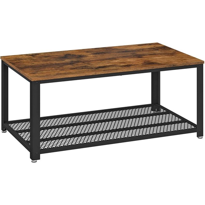Mesa De Centro Rectangular Estilo Industrial Lagan Madera-0