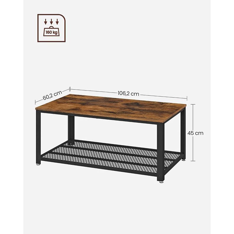 Mesa De Centro Rectangular Estilo Industrial Lagan Madera-1