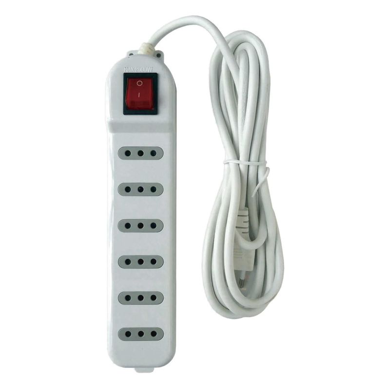 Zapatilla Alargador 3mt 6 Entradas Blanco-0