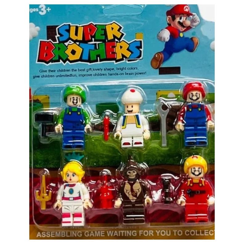 Juguete Set 6 Figuras Mario Bros Con Accesorios-0
