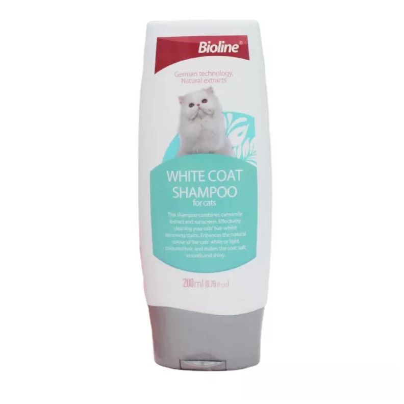 Shampoo Para Gatos Con Pelaje Blanco 200ml Bioline-1