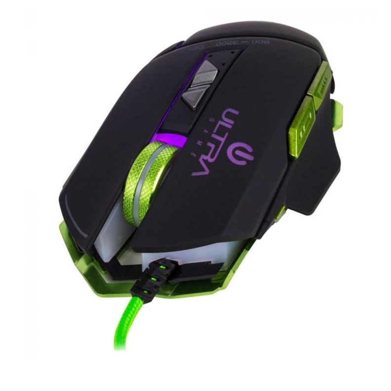 Mouse Gamer Alambrico USB Ergonomico 3200DPI RGB X16 Negro