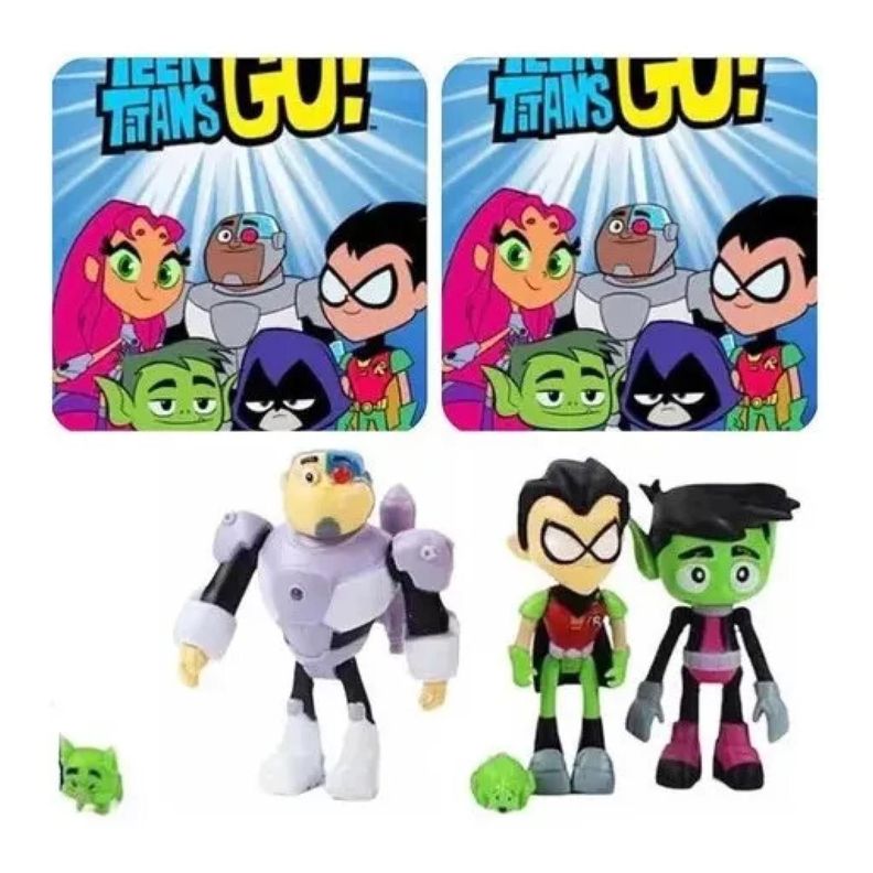 Juguete Figuras Jovenes Titanes 3 Piezas 13Cm Accesorios-5