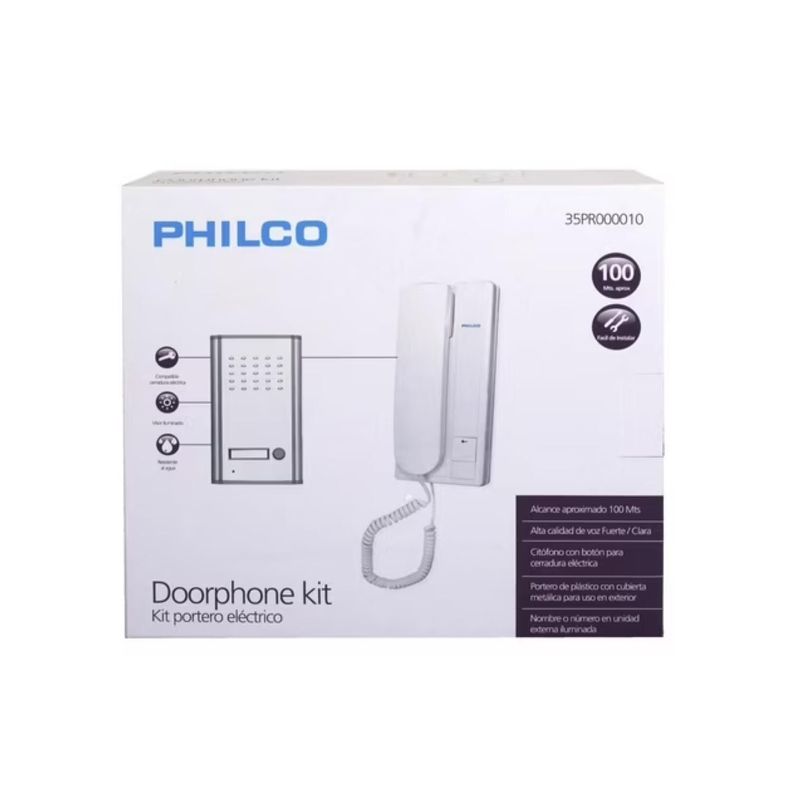 Kit Timbre Portero Electrico Citofono PR-10 Blanco
