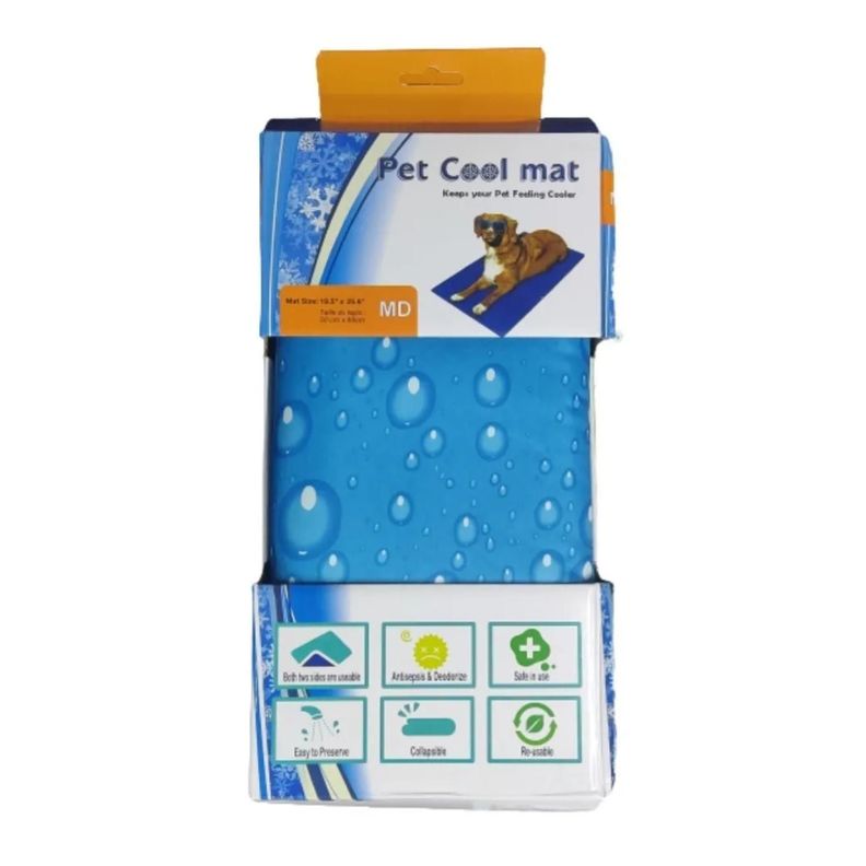 Alfombra Manta Refrescante Talla M Para Mascotas Petcool Mat Azul