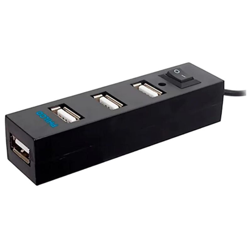 Mini HUB 4 Puertos USB 2.0 Negro HB24N
