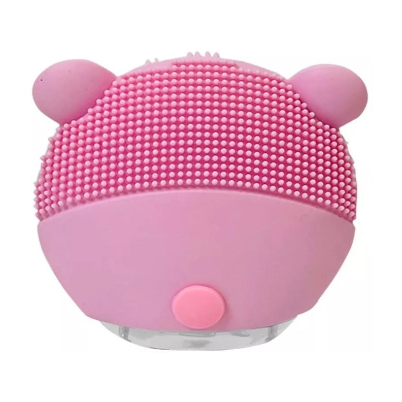 Cepillo Limpieza Facial Sonico De Silicona USB Osito Rosado-3