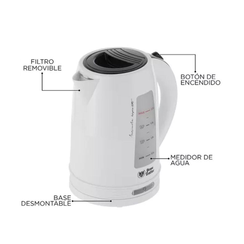 Hervidor Electrico 2000ml Blanco Ut-Klar20Pw-1