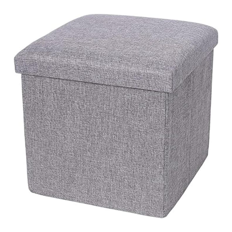 Reposapies De Almacenamiento Plegable Otomano 25x25x25cm-0