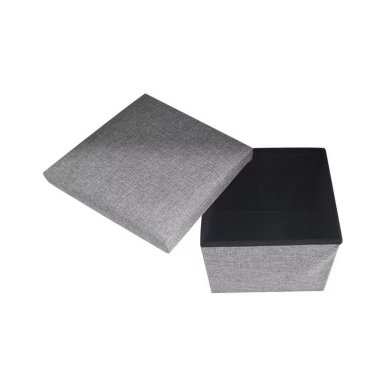 Reposapies De Almacenamiento Plegable Otomano 25x25x25cm-1