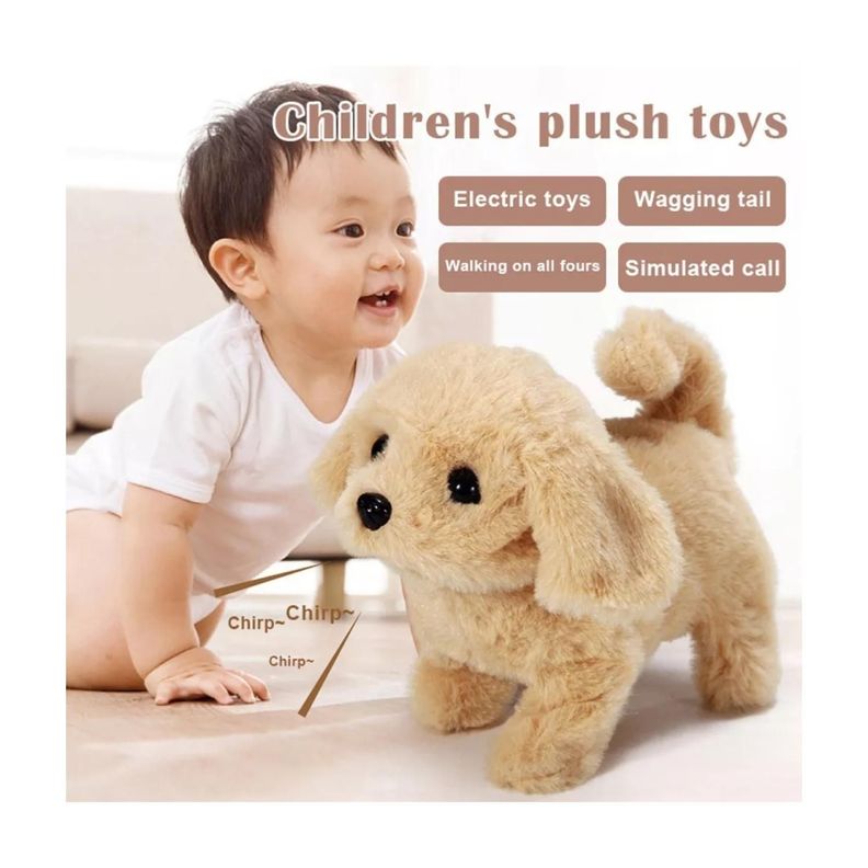 Juguete Peluche Perro Cachorro Interactivo Cafe Claro Infantil-1
