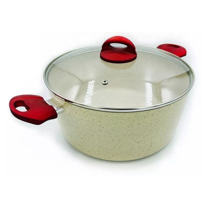 Olla Cacerola Marmoleada 20cm 3100ml Antiadherente-0