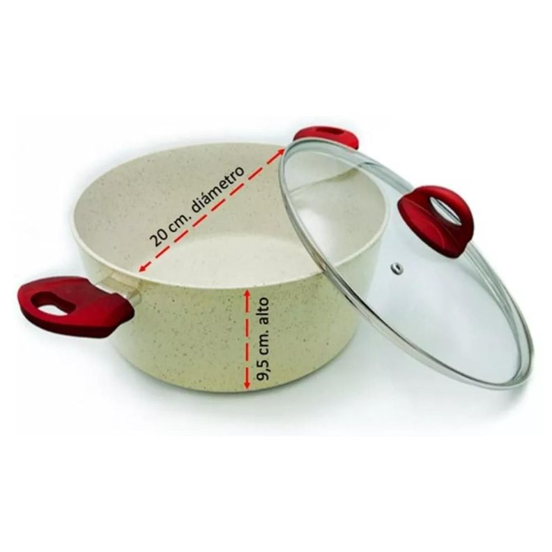 Olla Cacerola Marmoleada 20cm 3100ml Antiadherente-2