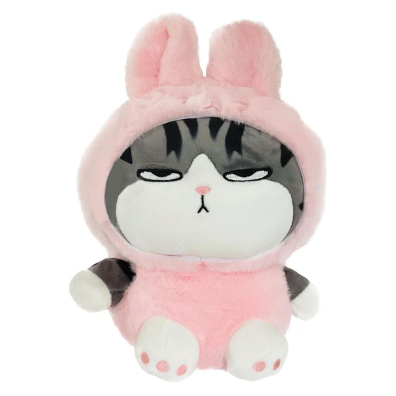 Juguete Peluche Gato Emperador Disfraz Rana Rosa Kawaii 40cm Infantil-0