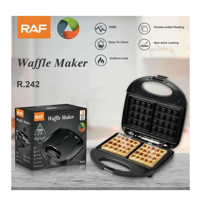 Waflera Electrica 2 Rebanadas 850W Waffle Maker R242-3