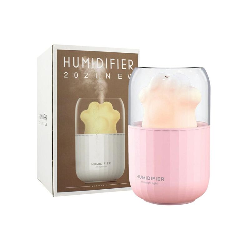 Humidificador 300ml Figura Patita De Gato Colores-0