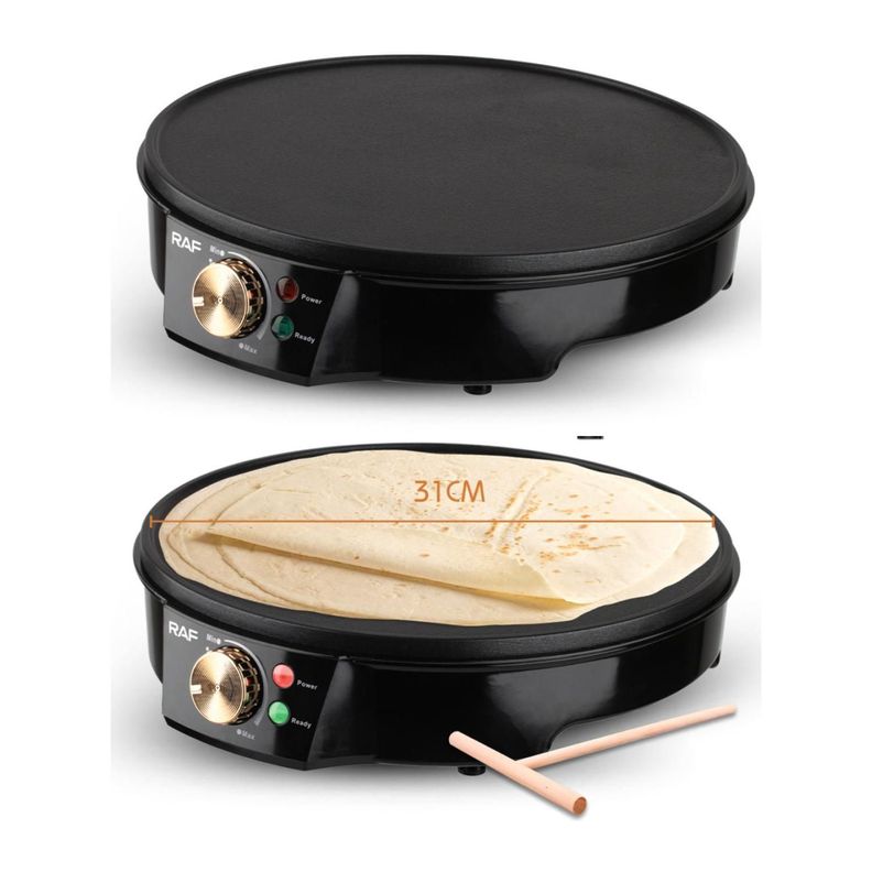 Maquina Panqueque O Asador Sarten Crepe 1200W Negro R528 Raf-0