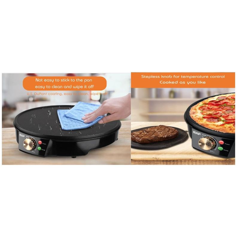 Maquina Panqueque O Asador Sarten Crepe 1200W Negro R528 Raf-2