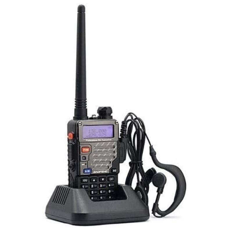 Radio Transmisor Walkie Talkie Negro UHF-UV 5RE