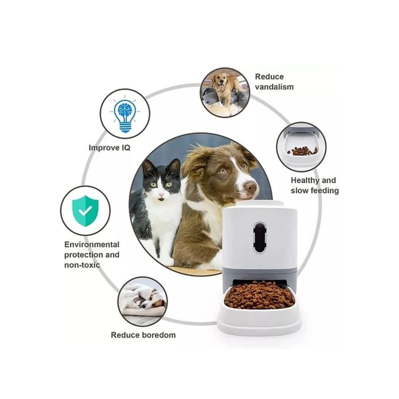 Plato De Comida Interactivo Automatico Para Perros Gatos Mascotas-3
