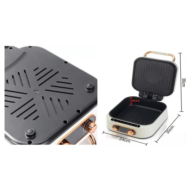 Olla Electrica 3 En 1 Parrilla Asador 1800W Blanco R5409 Raf-1