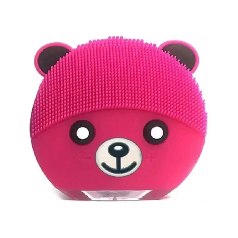 Cepillo Limpieza Facial Sonico De Silicona USB Osito Fucsia-0