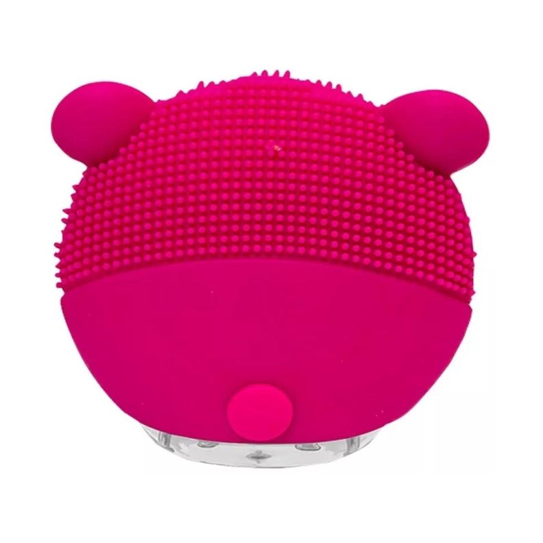 Cepillo Limpieza Facial Sonico De Silicona USB Osito Fucsia-2