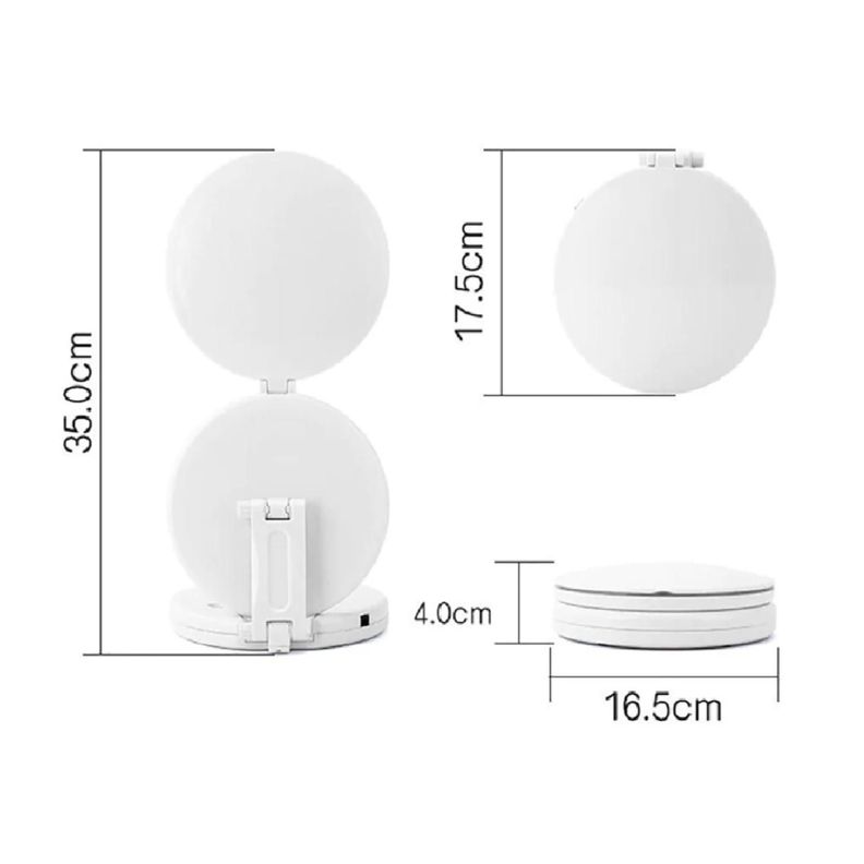 Espejo De Maquillaje Plegable LED USB Con Aumento 35x17x16cm-2