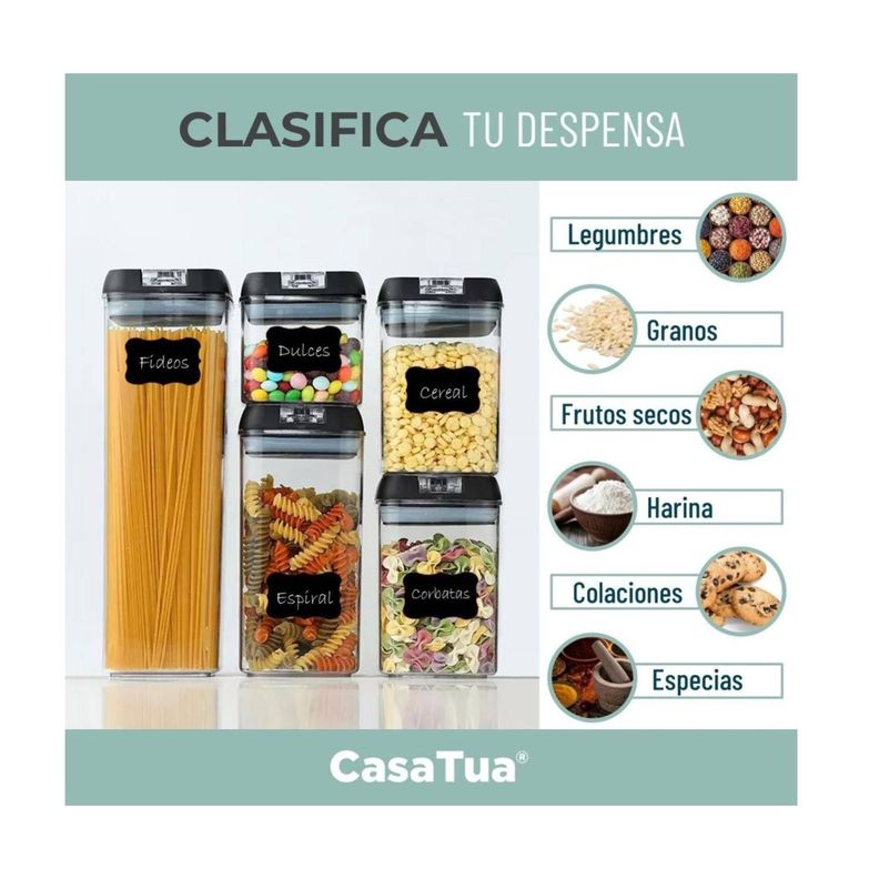 Contenedores De Alimentos Organizadores Hermetico 5 Piezas-1