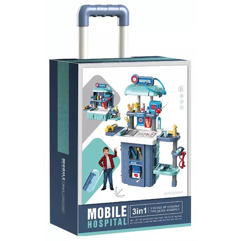 Juguete Set Maleta Doctor 34 Piezas 4 En 1 Azul Infantil-3