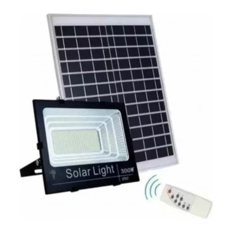 Foco LED Con Panel Solar 300W Montable Ajustable-0