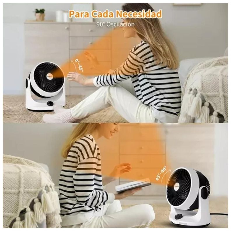 Calefactor Termoventilador 2000W Blanco Circular 90°-5