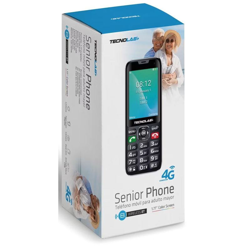 Telefono Senior Adulto Mayor 4G Negro Doble SIM Card TL487-4