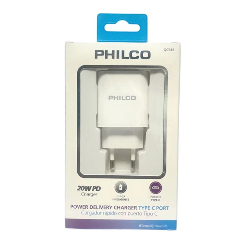 Cargador USB C Carga Rapida Inteligente 20W Blanco