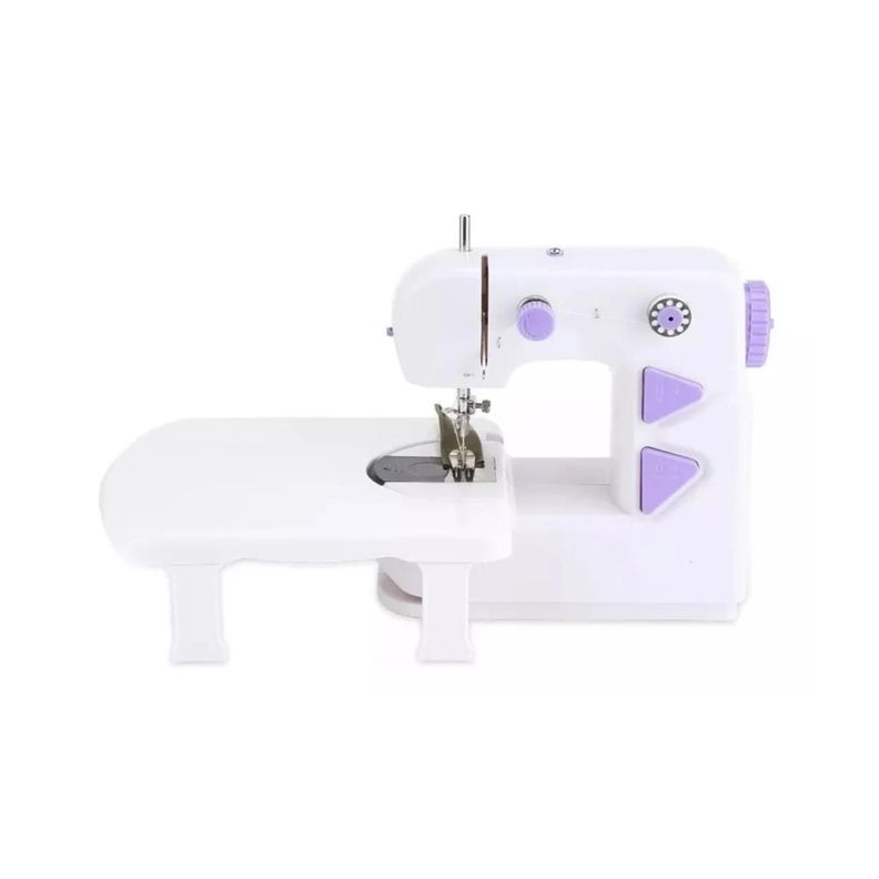 Maquina De Coser Portatil Compacta Blanco Morado-0