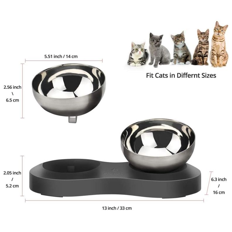 Pack 2 Platos Comederos Bowl Alimento De Perros Gatos Mascotas-2