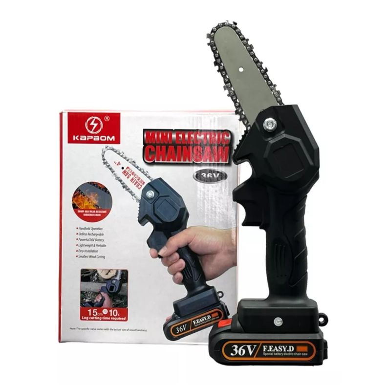 Mini Motosierra Electrica Recargable Corte Y Poda-4