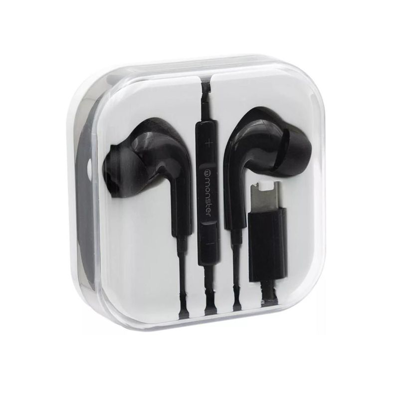Audifonos Alambricos Manos Libres USB C 120cm Negro Earpods