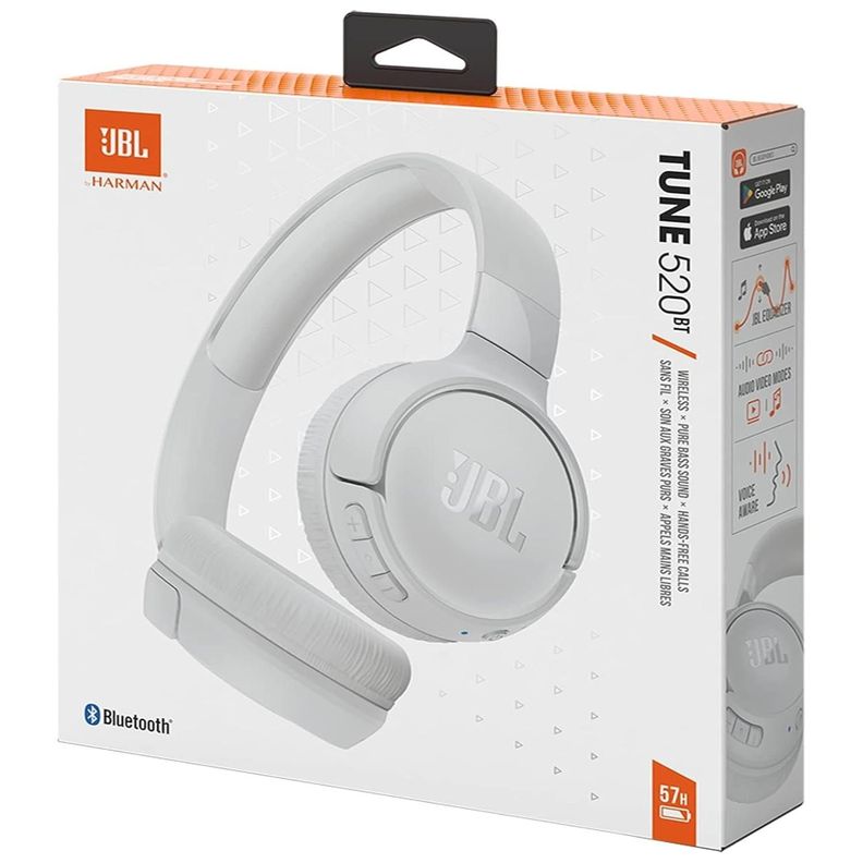 Audifonos Bluetooth Over Ear Plegables Blanco Tune 520BT-3