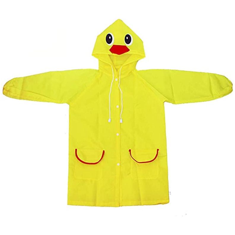 Poncho Impermeable Con Gorro Para Lluvia Infantil Amarillo-0