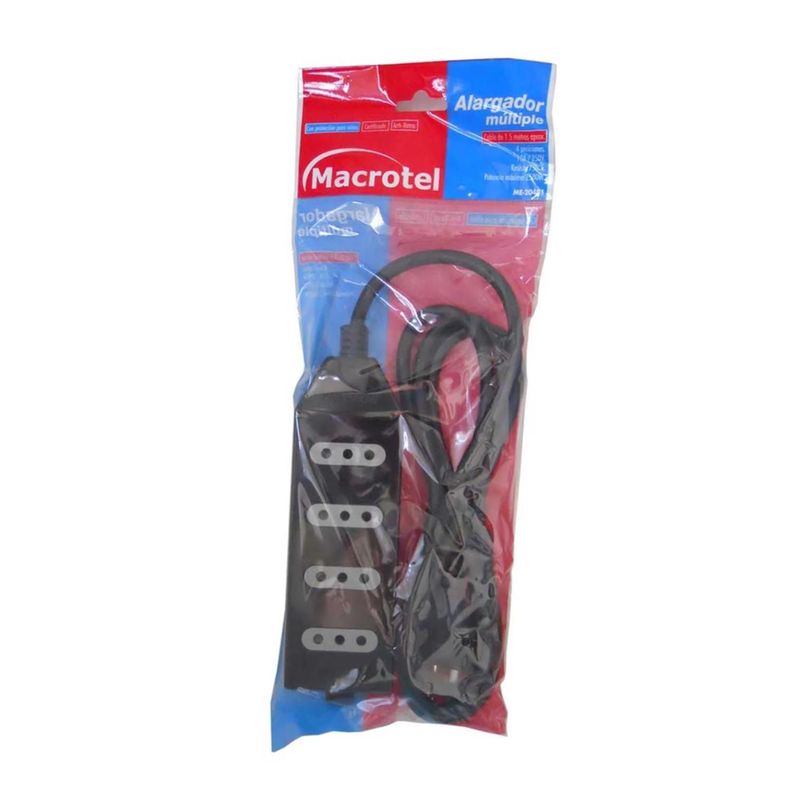 Zapatilla Alargador 1.5mt 4 Entradas Negro-1