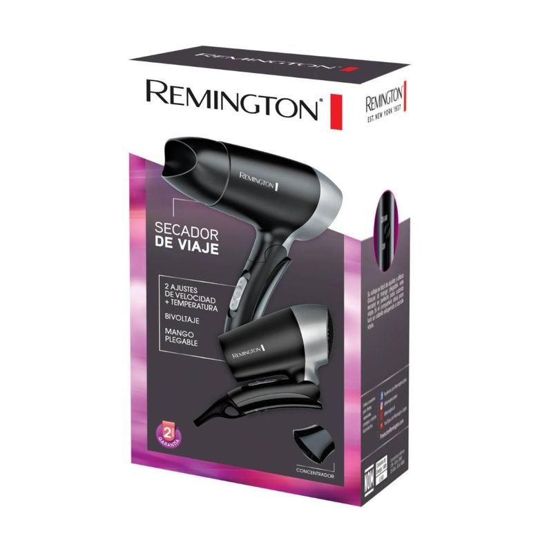 Secador De Pelo De iaje 1400W Plegable Negro D2400-2